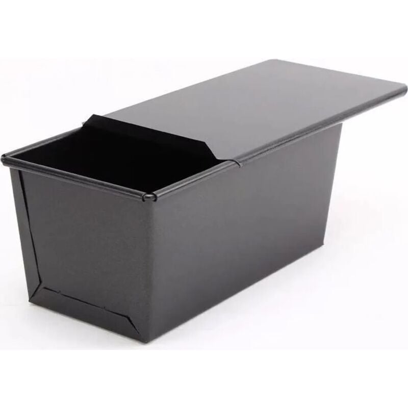 2er Set Brotbackform mit Deckel, 450 g Toast Brotbackform Antihaft Schwarz Kastenform Brot für Toast und Brot