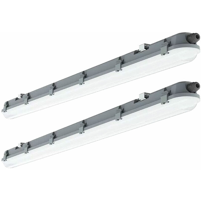 2er Set led Decken Wannenleuchte Lampe Länge 120cm 4000 Kelvin, 4320 Lumen Feucht- und Nassraumleuchte geeignet für Garage, Keller, Werkstatt, Halle,