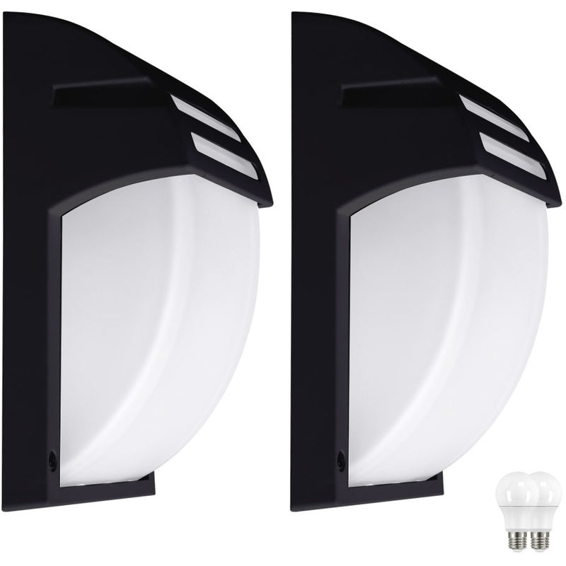 2er Set Wand Leuchten Fassaden Balkon Haus Tür Garten Außen Lampen im Set inkl. led Leuchtmittel