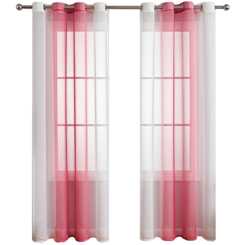 2er Set Gardinen Grau Wohnzimmer Vorhänge mit Ösen Gardinen Fenster,Gardine Transparent Ösenschal Vorhang Schlaufen ,Dekoschals für Balkontür Outdoor