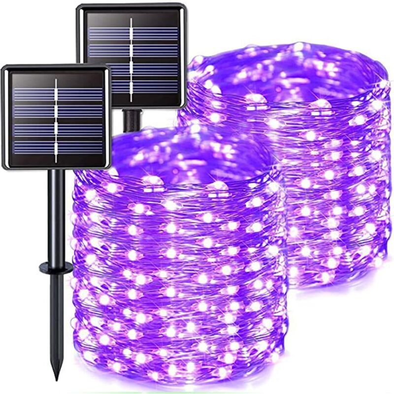 2er-Set Solar-Lichterkette für den Außenbereich, 12 100 LEDs, wasserdichte Outdoor-Solar-Lichterkette, 8 Modi, IP65-Schutz, Outdoor-Solar-Dekoration