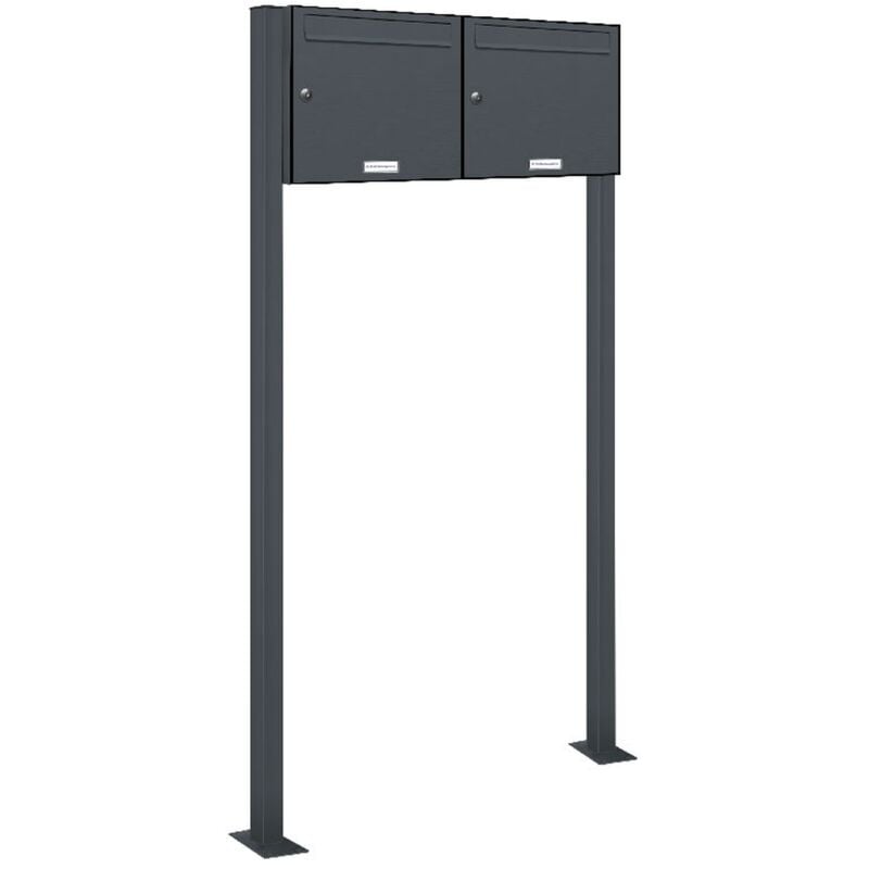 2er Standbriefkasten Anlage Freistehend ral 7016 - Anthrazit