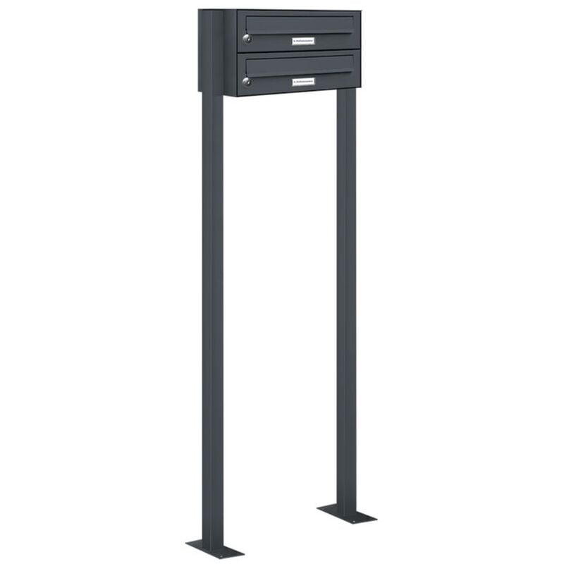 2er Standbriefkasten Anlage Freistehend ral 7016 - Anthrazit