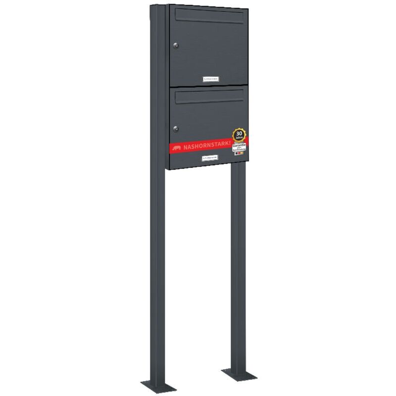 2er Standbriefkasten Anlage Freistehend ral 7016 - Anthrazit