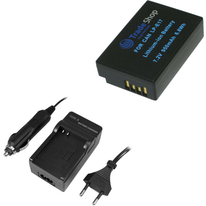 Trade-shop - 2in1 Set: Li-Ion Akku ersetzt Canon LP-E17 + Ladegerät Ladestation für Canon Kiss X8i X9 X9i M3 M5 M6 Rebel SL2 T6i T6s T7i