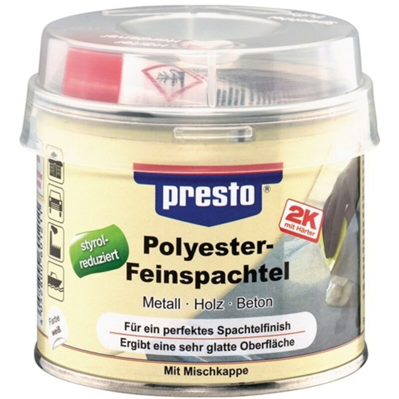 FP - presto 601211 2K-Feinspachtel prestolith® weiß, Härter rot 250 g