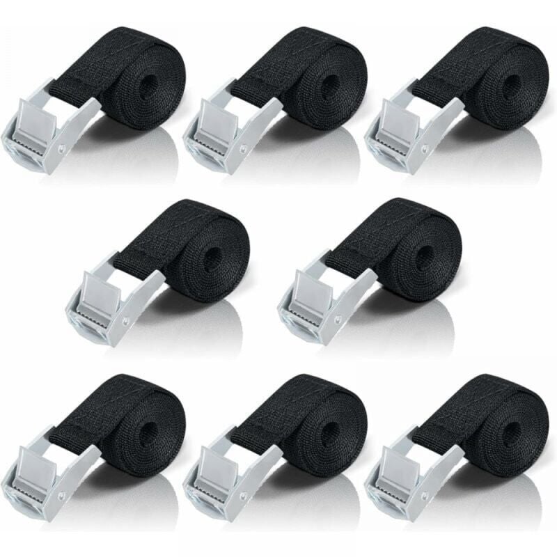 Cyslmuk - 2M Zurrgurt, 8-teiliger Ratschengurt mit Spannschnalle aus Zinklegierung zur Sicherung von Motorrad/Auto/Fahrradträger/Gepäck/beweglicher