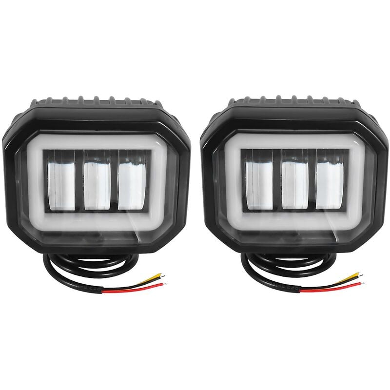 Woosien - 2pc 30w Motorrad Scheinwerfer Weiß, 4 zoll Motorrad Nebel Licht Lampe Motorrad Scheinwerfer Led Auxili