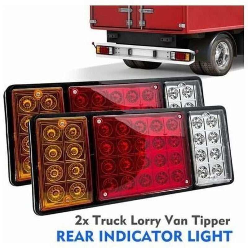 KZQ - 2Pcs 12V 36 led Auto Rückleuchten Stoppen Blinker für Lkw-anhänger Lkw Caravan Van Rückfahr Licht