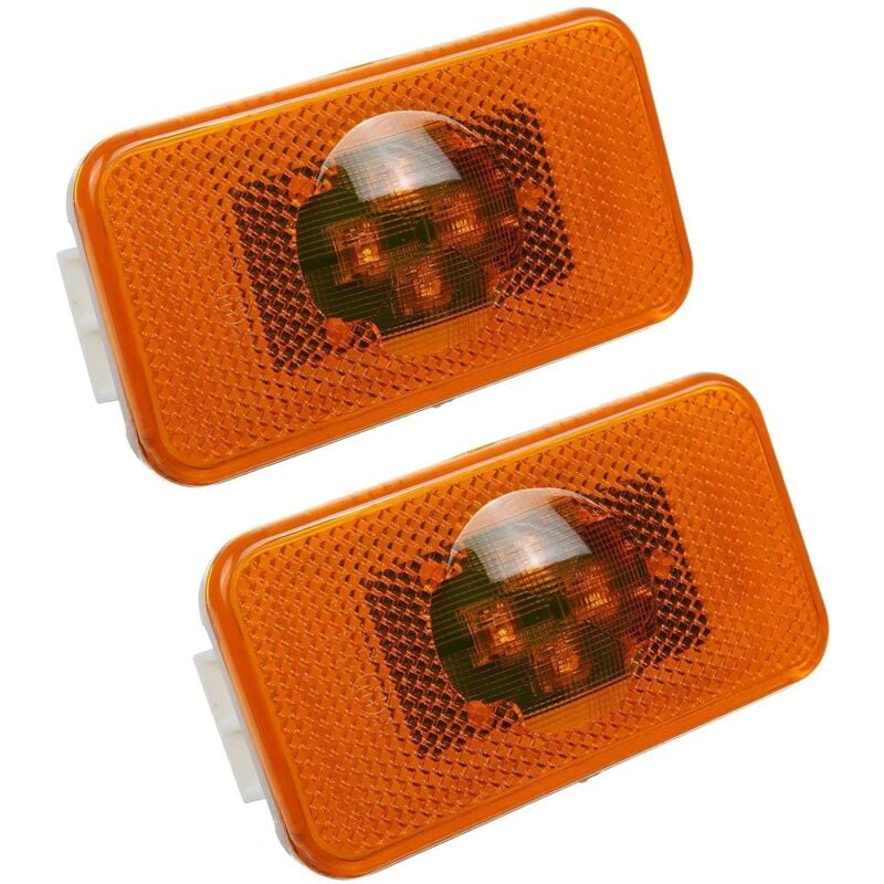2Pcs 24V Auto Lkw led Seite Marker Licht 4LEDs Bernstein Anzeige Warnung Lampen für Lkw fm/