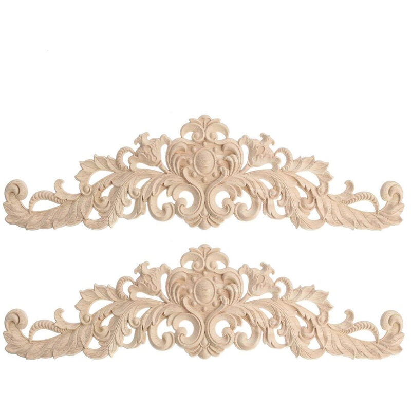 2pcs Bastelholz Schrank M?bel Schnitzerei Ecke Holz Ornament Holzornamente Handgemacht Größe c