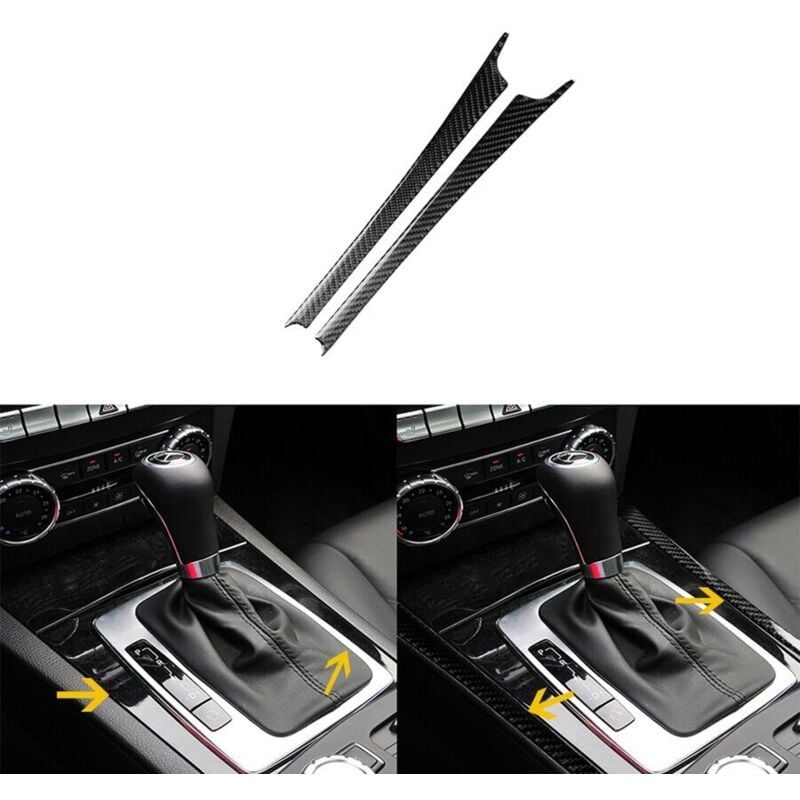 Tlily - 2Pcs Carbon Fiber Konsole Seite Abdeckung Trim für-C Klasse W204 07-10