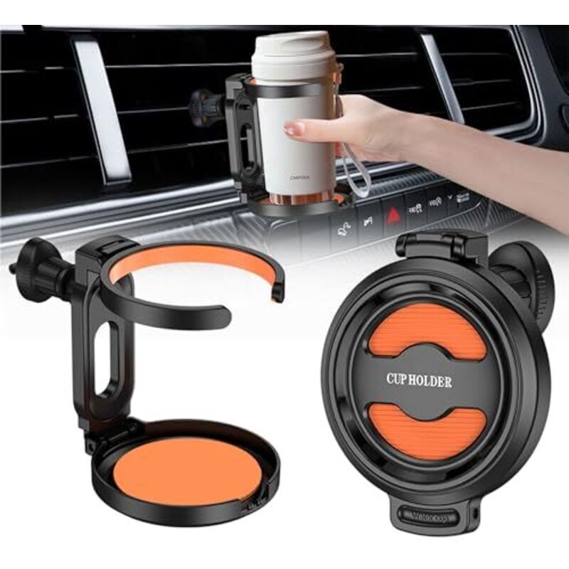 2pcs Faltbare Tassenhalter, verstellbare Auto Tassenhalter, Faltbare Auto Getränkehalter für Auto Lüftungsschlitze, Platz für Cola, Kaffee, Tee (Pack