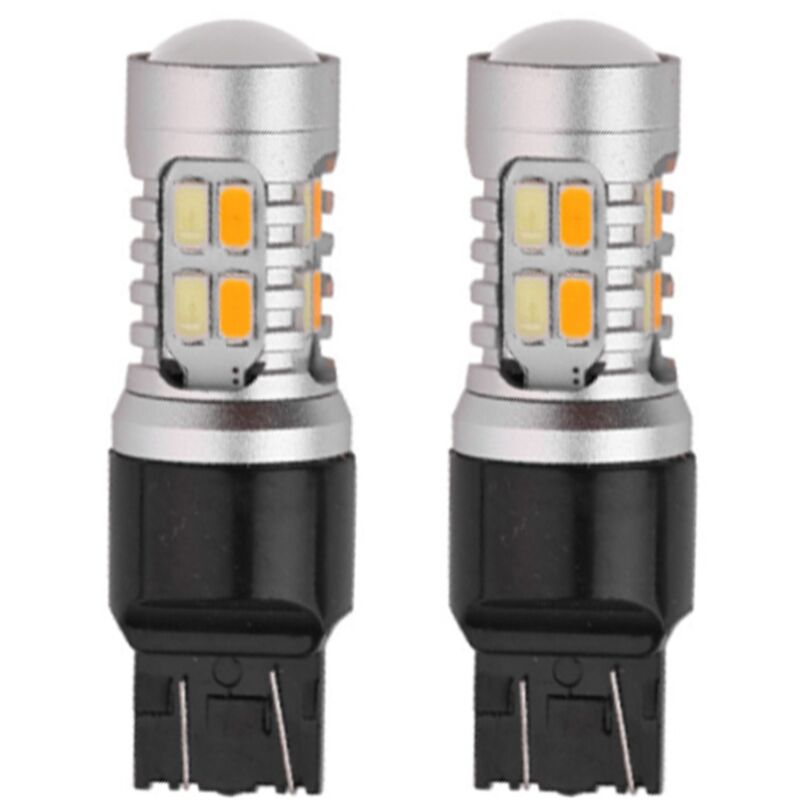 2PCS Led-lampe 3157 T25 P27/7W Lampen 1157 BAY15D P21/5W T20 7443 W21/5W 45SMD Dual Farbe Canbus Auto Blinker Lampe