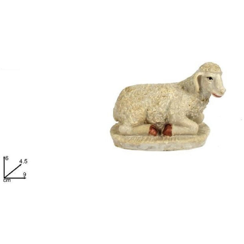 Trade Shop Traesio - Trade Shop - 2 stücke sitzen schaf figurine 9 cm harz krippe weihnachten dekoration weihnachten krippe -