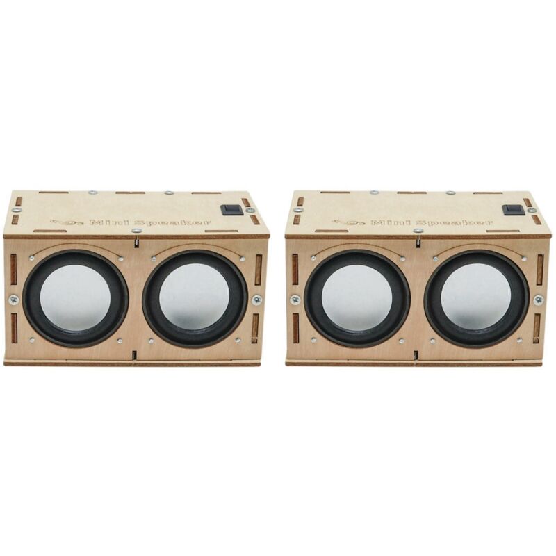 2X DIY-Bluetooth-Lautsprecher-Box-Kit, Elektronischer Klangverstärker, Baut Ihren Eigenen Tragbaren Bluetooth-Lautsprecher-Sound mit Holzgehäuse