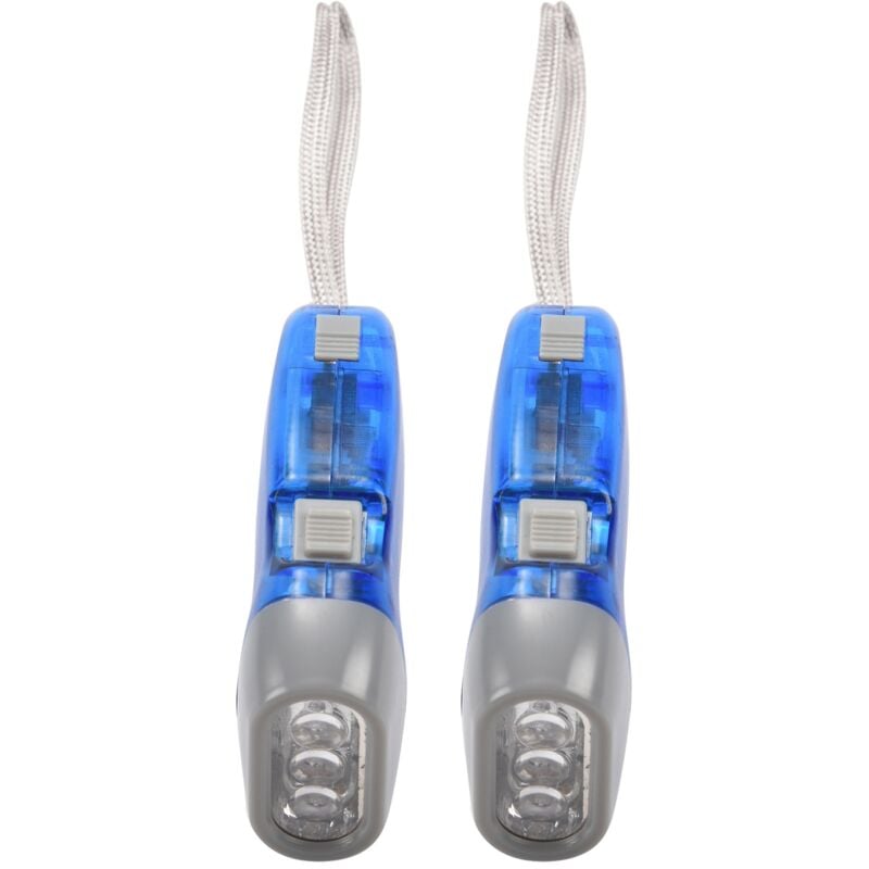2X Handpresse LED Taschenlampe Laterne Dynamo Mini Taschenlampe LED Notstrom Dynamo Taschenlampe Selbstaufladende Hand Licht
