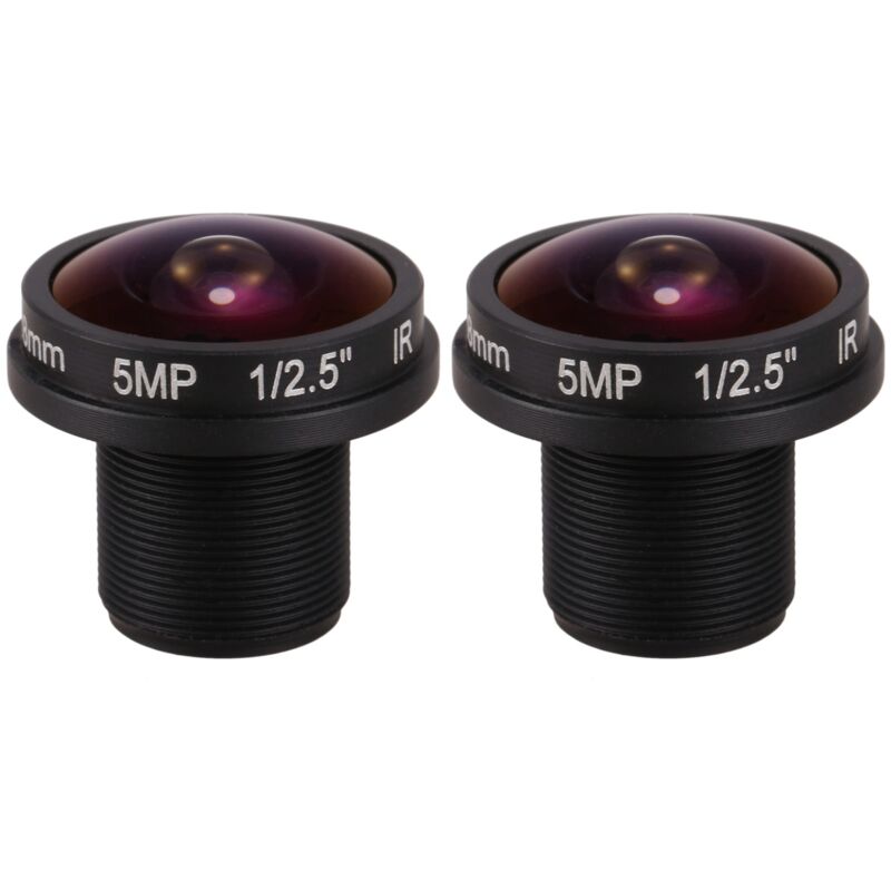 2X HD Fisheye CCTV-Objektiv 5MP 1,8 mm x 0,5 Halterung 1 / 2,5 F2.0 180 Grad fuer Videoueberwachung Kamera CCTV-Objektive