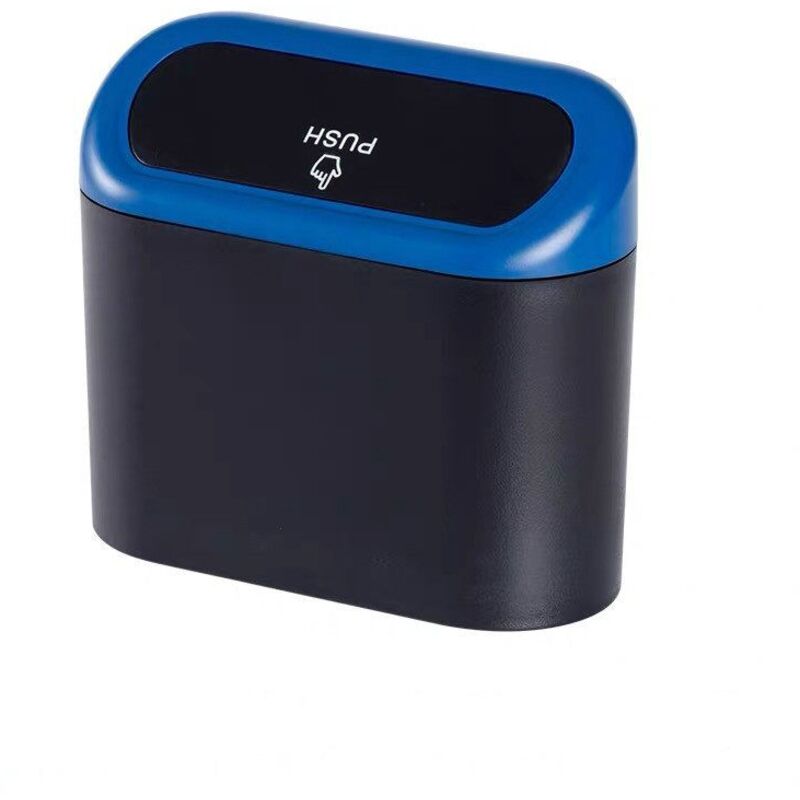 2x Kleiner Auto-Mülleimer, Auto-Mülleimer mit Deckel, Wasserdichter Auto-Mülleimer, Tragbare Hängende Auto-Aufbewahrungsbox, Für Autobüro (Blau)
