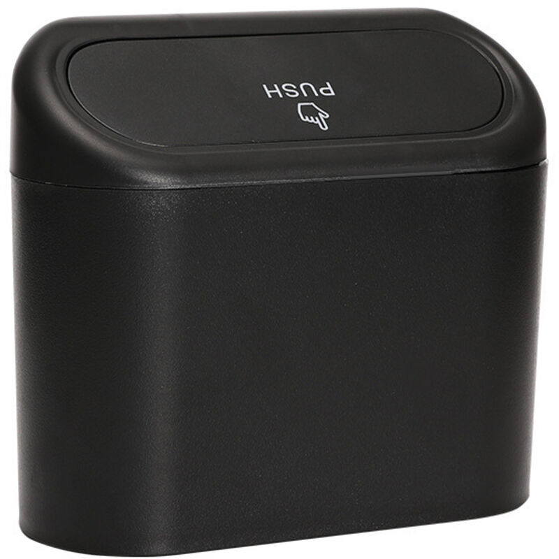 2x Kleiner Auto-Mülleimer, Auto-Mülleimer mit Deckel, Wasserdichter Auto-Mülleimer, Tragbare Hängende Auto-Aufbewahrungsbox, Für Autobüro (Schwarz)