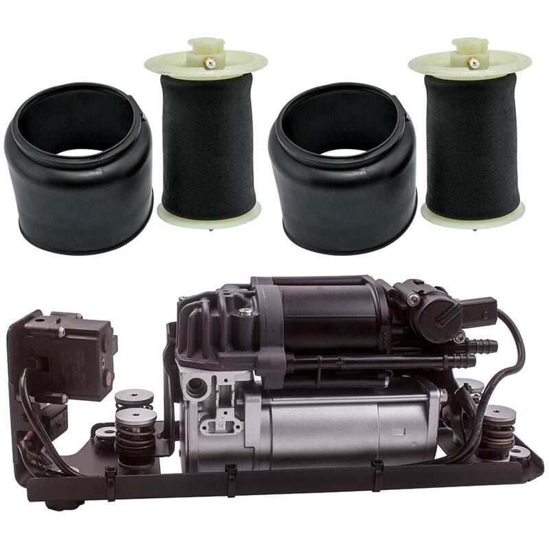 BFO - 2X Hinten Federbalg + Luftfederung Kompressor mit Ventil For bmw 5er F11 F07 F01 37206789450 Luftfeder Hinten + Kompressor + Halterung