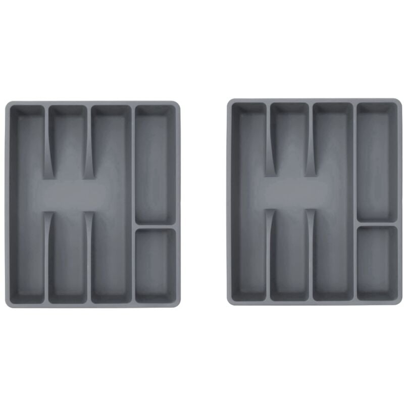 2X Schublade Küchenschubladen-Organizer Besteckhalter Utensilien-Organizer Besteck-Organizer Tablett Kunststoff-Besteck-Organizer