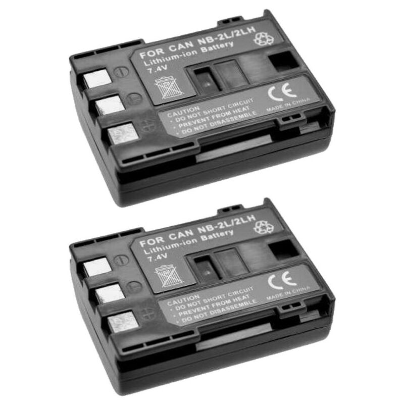 Trade-shop - 2x Kamera Li-Ion Akku 1000mAh Ersatz für Canon BP-2-L5 BP-2-L12 BP-2-L14 NB-2-L18 kompatibel mit Canon PowerShot G7 G9 S30 S40 S45 S50