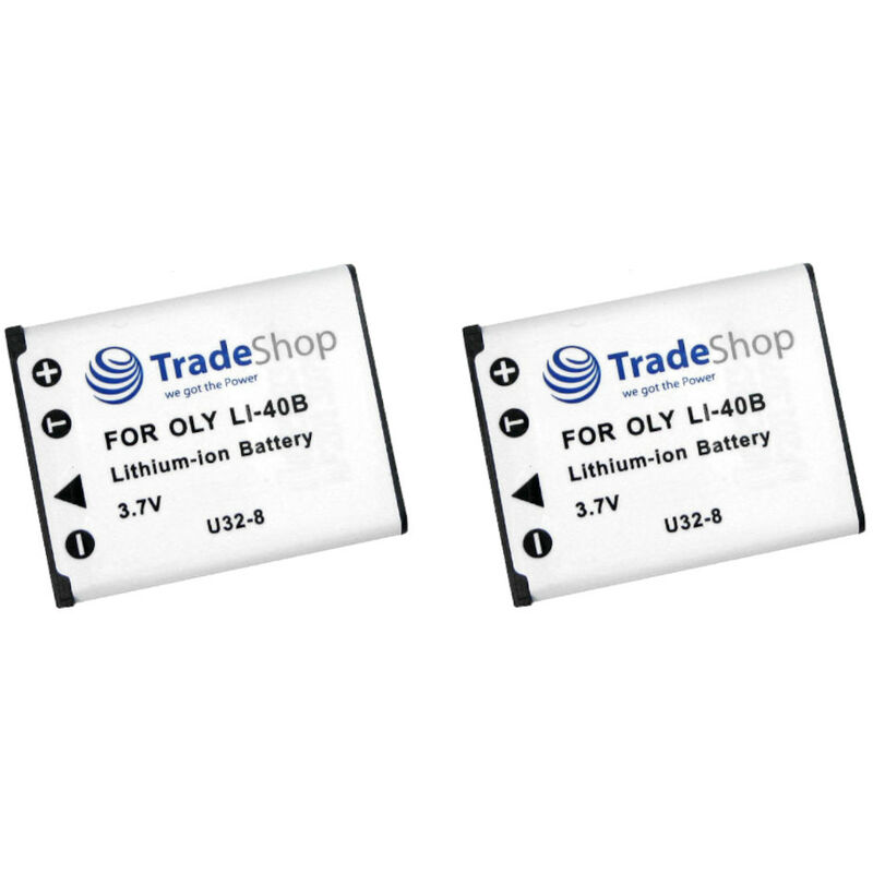 2x Trade-shop Kamera Li-Ion Akku ersetzt Casio NP-82 NP-80 NP82 NP80 Medion NP45 VG0376122100012 NP-45 VG-0376122100012 Olympus Mju LI-40B LI-42B