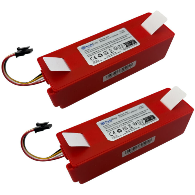 2x Trade-Shop Li-Ion Akku 14,4V / 5200mAh für Xiaomi Roborock S4 Max S4E52-00, S5 Max, S6, S6 Max, S6 MaxV, S6 Pure, S7, S7 Max, S7 MaxV, S7 MaxV Plus