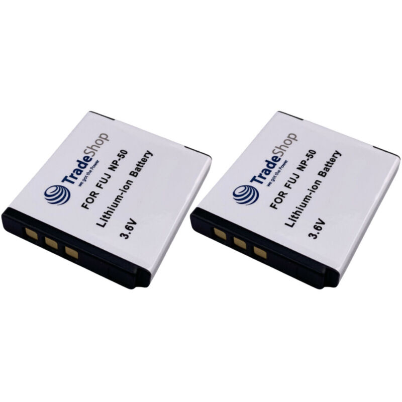 Trade-shop - 2x Li-Ion Akku 3,6V kompatibel mit Kodak Playsport ZX3 ZX5, Medion Life P44034 MD86934 MD86938 X44038, Pentax q Q7 Q10 Q-S1 VS20