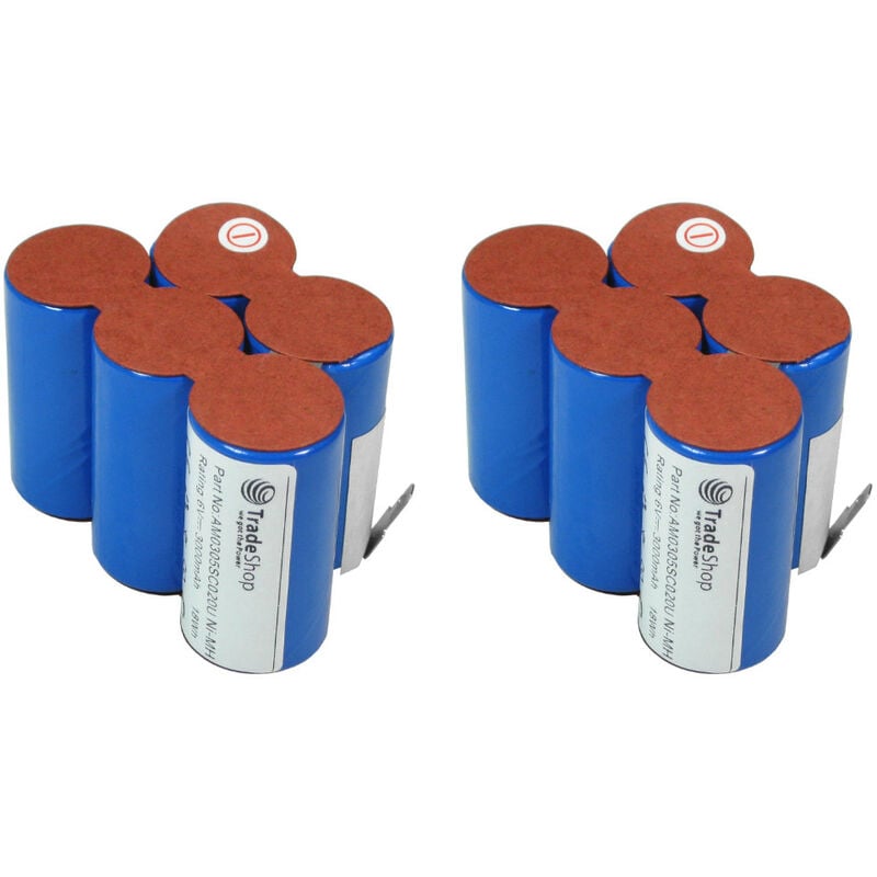Trade-shop - 2x Ni-MH Akku 6V / 3000mAh Ersatz für ulo box Saft 123768 93230 5 vyrr vyrr 6 Sachs Mofa Mokick kkr (Reparatursatz, Reparaturkit,