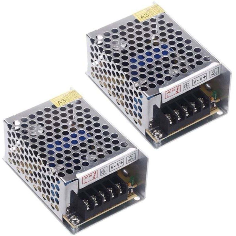 2x Wechselstrom 100V - 240V auf Gleichstrom 5V 5A 25W Spannungswandler-Schalter Netzteilteil für geführte
