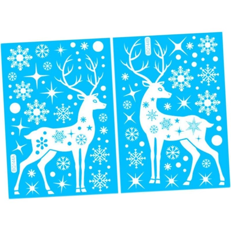 2X Weihnachten Fenster Aufkleber Weihnachten Dekoration Statische Haftet für Fenster Glas Display