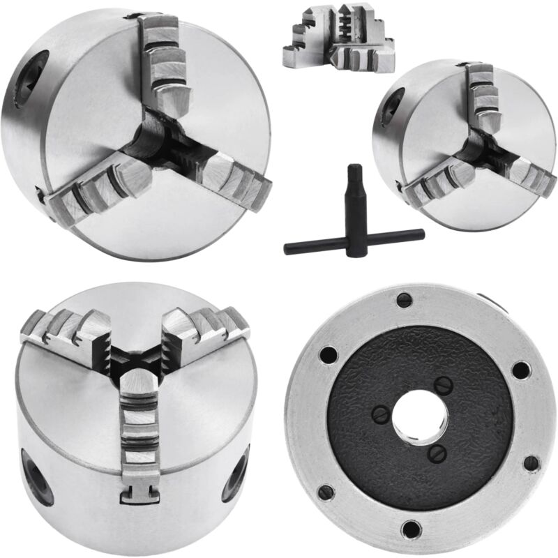 3-Backen-Drehfutter Selbstzentrierend 80 mm Stahl - Drehfutter - Backenfutter - Home & Living