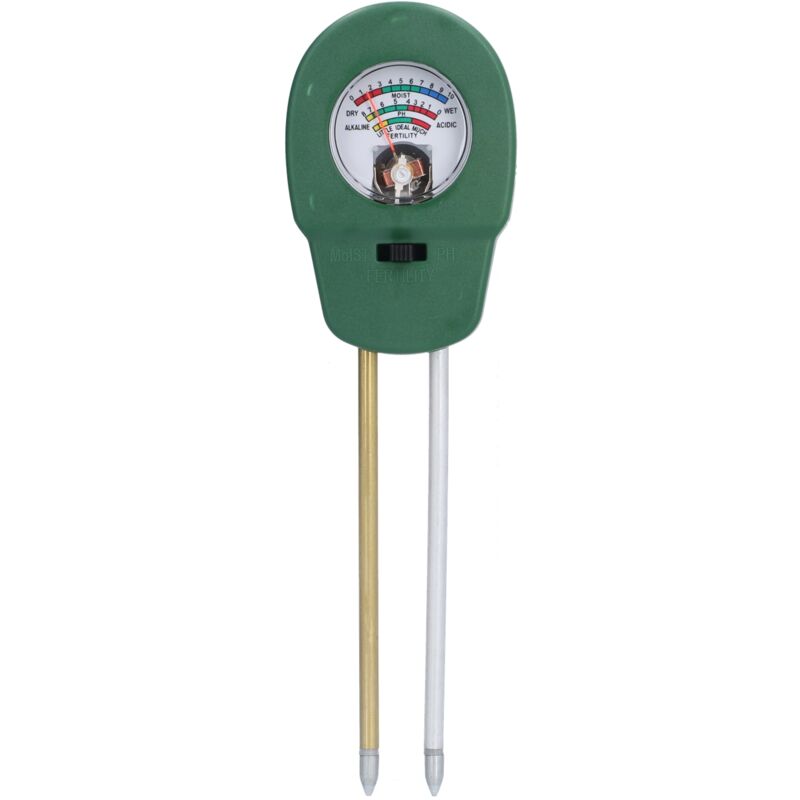 3-in-1 Bodenfeuchtigkeitsmesser mit 2 Nadeln, einstellbarem pH-Wert, Bodenfruchtbarkeitstestgerät für Garten, Hof und Außenbereich