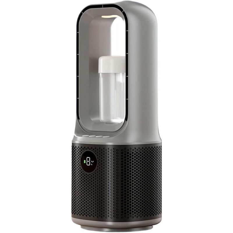 3-in-1-Ventilator ohne Flügel mit Luftreiniger, Innenheizung, Ventilator und HEPA-Filter-Kombination, Neigungsschalter, 90° oszillierender