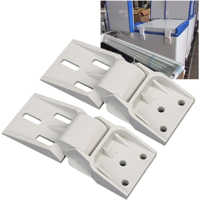 KZQ - 3 Löcher) 2 Stück Universal-Gefriertruhenscharnier für kleine Gefriertruhe, universelles klappbares Gegengewichtsscharnier für Gefriertruhe,