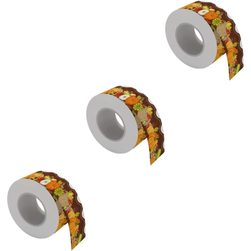 3 Rollen Ankündigungs-Grenzaufkleber Musterrandbesatz Kürbisbrettränder halloween dekoration halloween-dekoration schwarzes Brett Whiteboard
