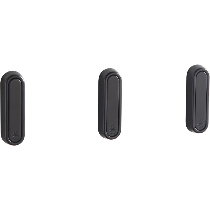 Keyoung - 3 schwarze, ovale, robuste Haken mit verstecktem Design, ideal für Jacken, Handtücher und Taschen, für Badezimmer, Küche und Flur