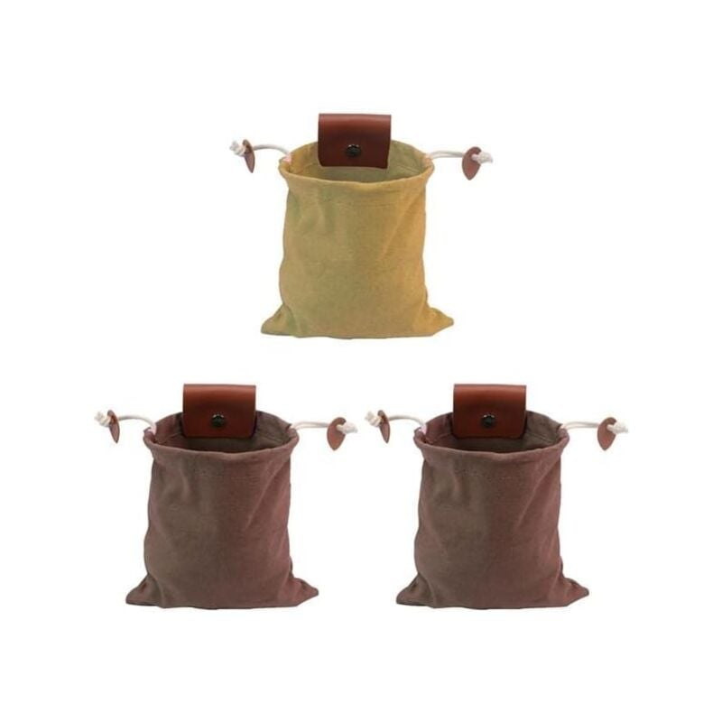 Aougo - 3 Set pu Futtersuche Tasche Tragbare Mini Kordelzug Tasche Tasche Camping Jagd Geschenke für Taille Gürtel Hosen