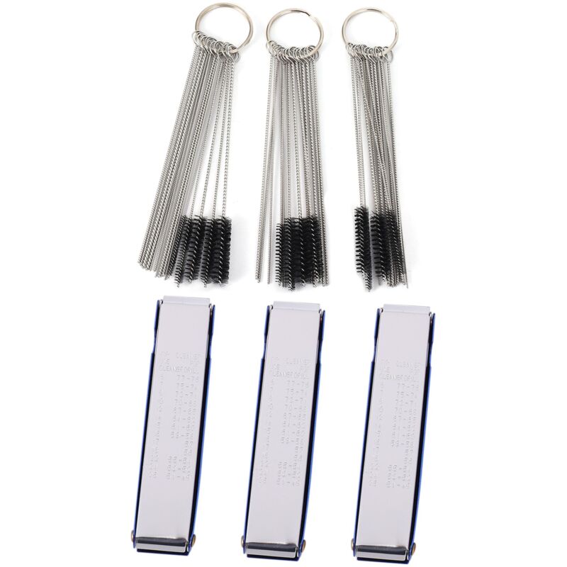 3 Sets Vergaser Carbon Jet Cleaner Draht Brennerspitze Werkzeug Nadeln Bürsten Reinigungsset für Motorrad Moped Schweißer