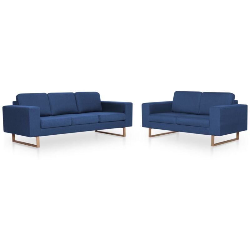 Vidaxl - 2-tlg. Sofagarnitur Stoff Blau