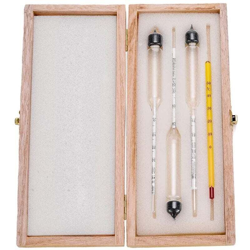 3 Stück Alkoholmessgerät mit Thermometer Alkoholmessgerät Alkoholgehalt 0-40, 40-70, 70-100 Vol% Dichtemessgerät für Spirituosen Destillate Whisky