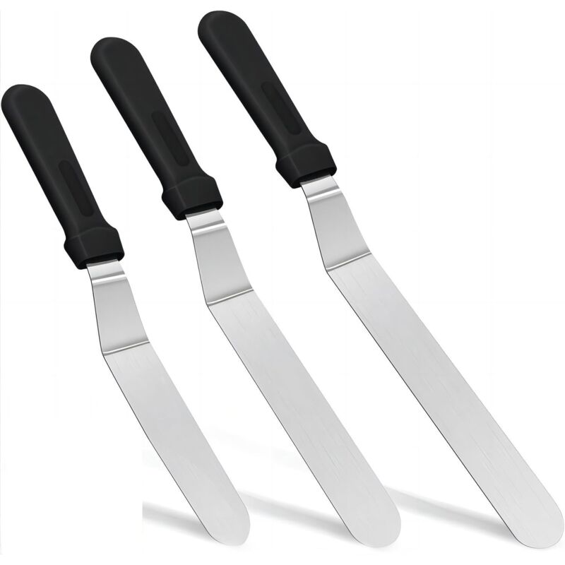 3 Stück Glasurspachtel, Edelstahl Winkelspachtel Torte Zum Backen, 3 Größen Backwerkzeug zum Dekorieren von Kuchen, Gebäck