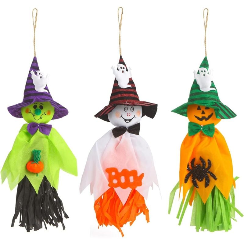3 Stücke Halloween Deko Kinder,Halloween Hängender Geist für Halloween Dekoration,Patio Lawn Garden Party Decorations
