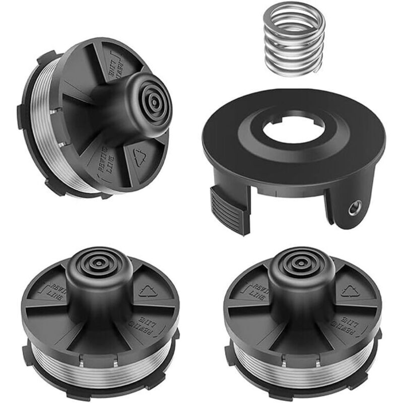 3-teilige Ersatz-Fadenspulen für Makita 18 V DUR181Z/DUR181RF/DUR181 Rasentrimmer, für Makita 196146-9, Spulenabdeckung 195858-1 (3 Spulen + 1