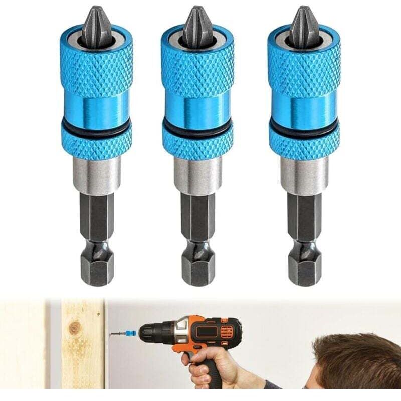 3-teiliger Trockenbau-Bithalter, magnetischer Trockenbau-Bitschaft, Schrauberbit, für Akkuschrauber und Handbohrmaschine