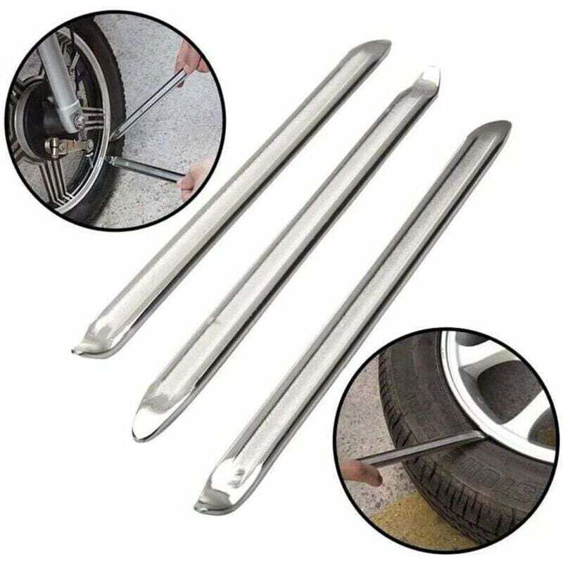 3-teiliges Reifenheber-Set aus Stahl, Metall-Reifenabzieher-Set, Reparaturwerkzeug, Reifenwechsler-Set für Motorrad, Auto, Elektrofahrrad, robust und