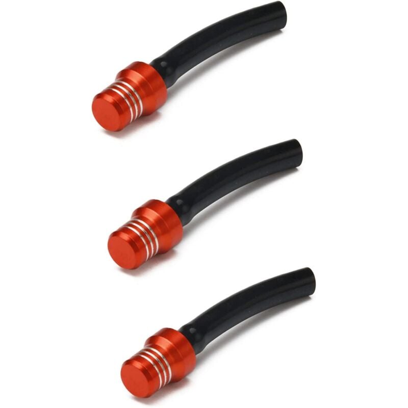 3-teiliges Tankdeckelventil, Motorrad-Tankentlüftungsschlauch zum Atmen des Tankdeckels für Pit Dirt Bike ATV Offroad-Orange
