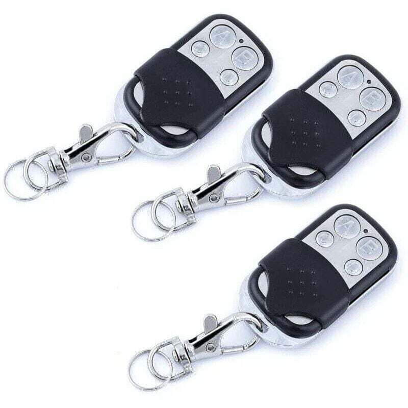 3-teiliges Universal-Fernbedienungsset für Tore und Garagentore, Fernbedienungs-Klonset mit 4 Tasten und fester Frequenz 433,92 MHz für Garagentore